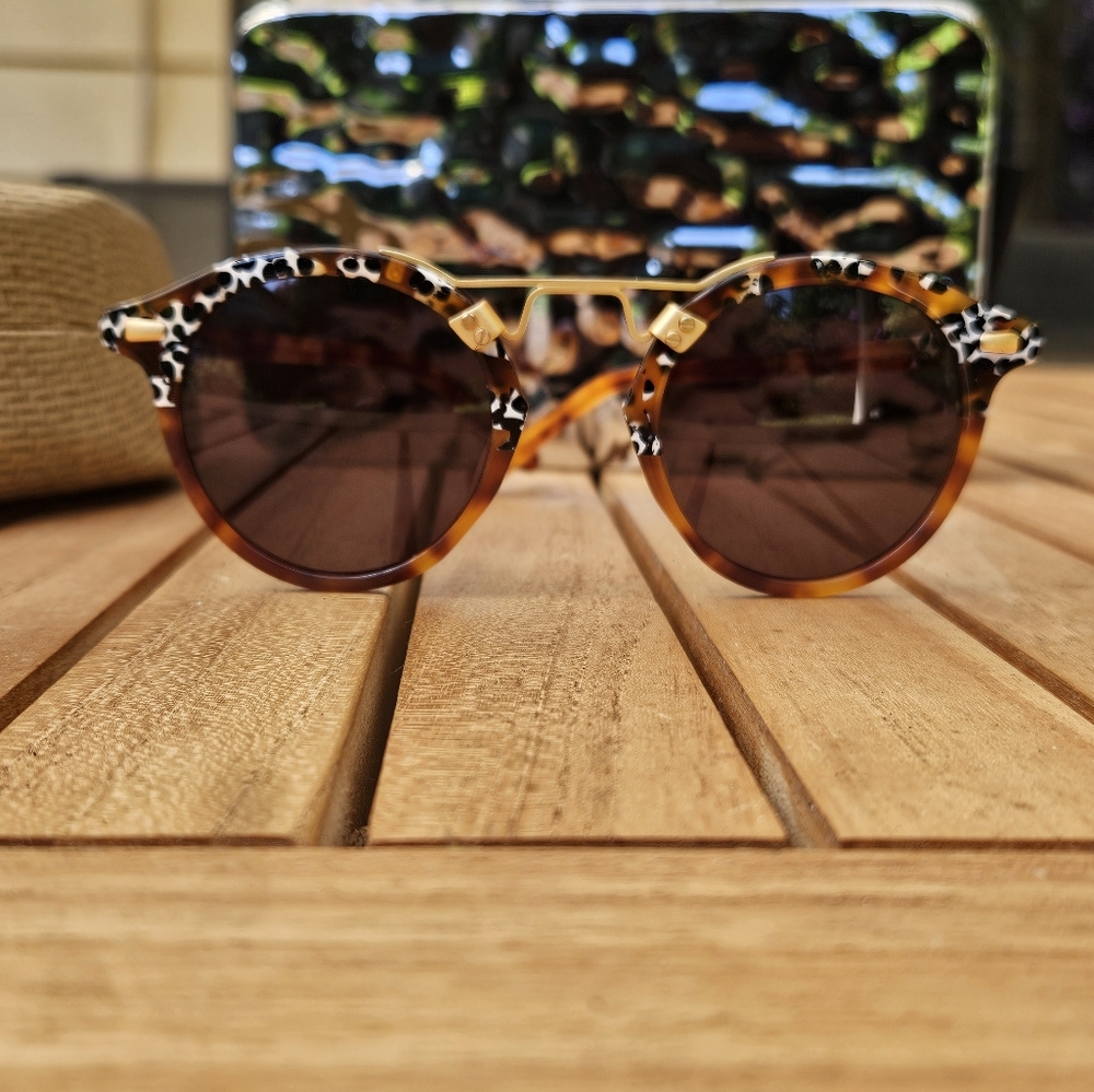 KREWE St Louis Memphis To Cognac 24K - Tortoise and Black Sunglasses